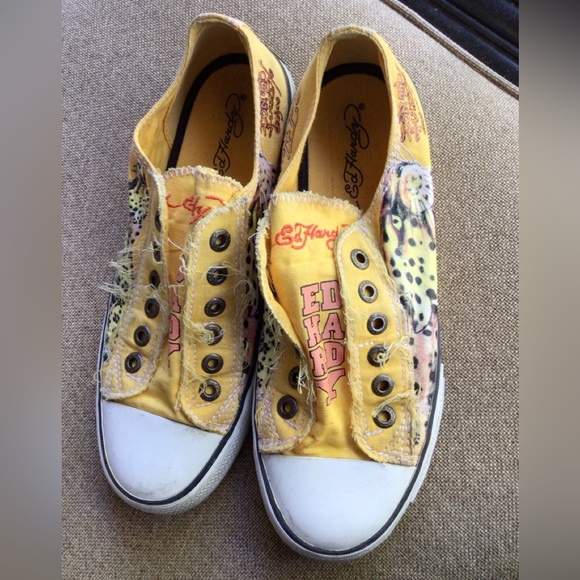 Ed Hardy cheetah graphic sneakers Size 8 - Picture 1 of 13